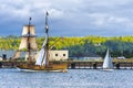 Tall ship Lady Washington in Newport, Oregon Royalty Free Stock Photo