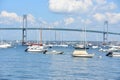 Newport Pell Bridge in Rhode Island Royalty Free Stock Photo