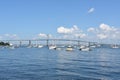 Newport Pell Bridge in Rhode Island Royalty Free Stock Photo