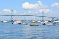 Newport Pell Bridge in Rhode Island Royalty Free Stock Photo