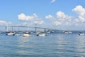 Newport Pell Bridge in Rhode Island Royalty Free Stock Photo