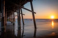 Newport Pier at Sunset with Long Exposure