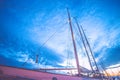 Newport rhode island harbor with tall ships at sunset Royalty Free Stock Photo