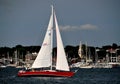 Newport, RI: Sailboat on Narragansett Bay Royalty Free Stock Photo