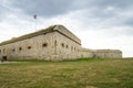 Newport, RI / United States - Sept. 17, 2020: a landscape view of Fort Adams, a large coastal fortification located at the harbor