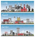 Newport, Swansea and Cardiff Wales City Skyline Set