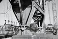 Newport Transporter Bridge in black and white Royalty Free Stock Photo