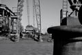 Newport Transporter Bridge in black and white Royalty Free Stock Photo