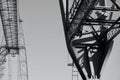 Newport Transporter Bridge in black and white Royalty Free Stock Photo