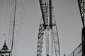 Newport Transporter Bridge in black and white Royalty Free Stock Photo