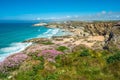 Newquay beach in North Cornwall Royalty Free Stock Photo