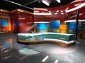 News 3-d Virtual Set in red