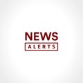 News alerts simple text icon, minimalistic style. Breaking news logo, tv design element, report online, microphone icon