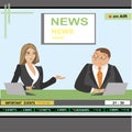 News anchor man and woman header TV Royalty Free Stock Photo