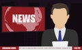 News Anchor on TV Breaking News