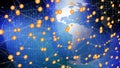 News background bitcoin globe binary symbol of future of digital finance and global crypto market evolution in low stability
