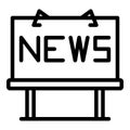 News billboard icon, outline style Royalty Free Stock Photo