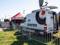 News Broadcast van transmitting from Catalan protest
