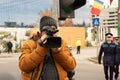 News cameraman at the National Day parade