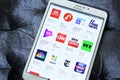 News channels apps logos on google play Royalty Free Stock Photo