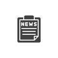 News clipboard vector icon