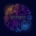 News colorful linear illustration
