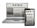 News Concept with Business Newspaper on Screen Royalty Free Stock Photo
