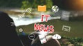 IT news concept. hand holding smartphone using to watch around the globe news and daily updates on web page screens