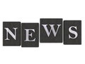 News concept by old letterpress type Royalty Free Stock Photo