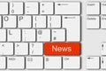 News concept PC computer keyboard illustration red Royalty Free Stock Photo