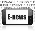 News concept: Smartphone with E-news on display Royalty Free Stock Photo
