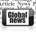 News concept: Smartphone with Global News on display Royalty Free Stock Photo