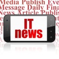 News concept: Smartphone with IT News on display Royalty Free Stock Photo