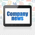 News concept: Tablet Computer with Company News on display Royalty Free Stock Photo