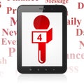 News concept: Tablet Computer with Microphone on display Royalty Free Stock Photo