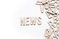 News concept word spelled out on white background Royalty Free Stock Photo