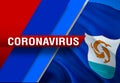 NEWS of coronavirus COVID-2019 on Anguilla country flag background. Deadly type of corona virus 2019-nCoV. 3D rendering of