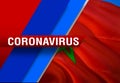 NEWS of coronavirus COVID-2019 on Morocco country flag background. Deadly type of corona virus 2019-nCoV. 3D rendering of