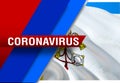 NEWS of coronavirus COVID-2019 on Vatican country flag background. Deadly type of corona virus 2019-nCoV. 3D rendering of
