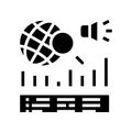 news coverage analysis glyph icon vector illustration