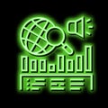 news coverage analysis neon glow icon illustration
