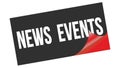 NEWS EVENTS text on black red sticker stamp