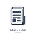 news feed icon. Trendy flat vector news feed icon on white background from General collection Royalty Free Stock Photo