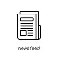 news feed icon. Trendy modern flat linear vector news feed icon