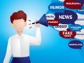 Filtering out fake news illustration vector. Royalty Free Stock Photo