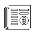 News, financial, information, finance outline icon. Line art vector