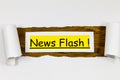 News flash breaking important headline communication report broadcast banner