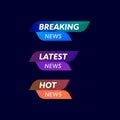 News headline template set. Vector liquid style illustration. Stamps with abstract shape background and copy space isolated on