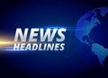 News headlines background with earth planet Royalty Free Stock Photo