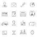 News icons set outline Royalty Free Stock Photo